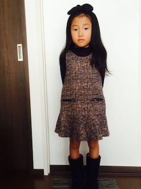 「ZARA（ザラ）のアイテム（スカート、ブラウン系）」を使った、hiroさん（キッズ）の秋コーディネート