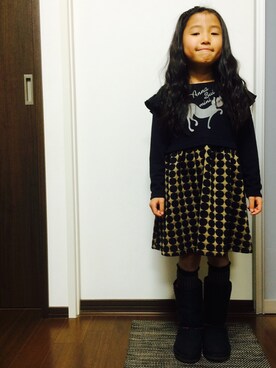 「アイテム（カチューシャ）」を使った、hiroさん（キッズ・110cm）の冬コーディネート