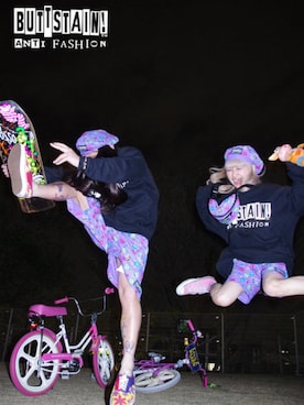 「BUTTSTAIN（バットステイン）のアイテム（帽子）」を使った、tokyofunksさん（メンズ・166cm）の夏コーディネート