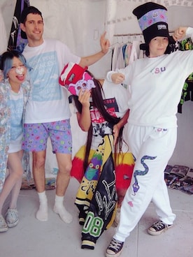 「BUTTSTAIN（バットステイン）のアイテム（帽子）」を使った、tokyofunksさん（メンズ・166cm）の夏コーディネート