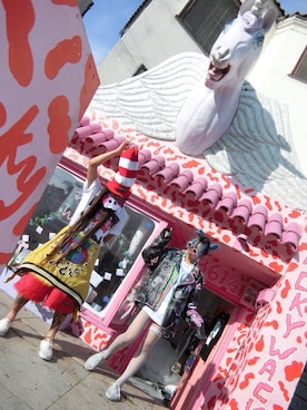 「BUTTSTAIN（バットステイン）のアイテム（帽子）」を使った、tokyofunksさん（メンズ・166cm）の夏コーディネート