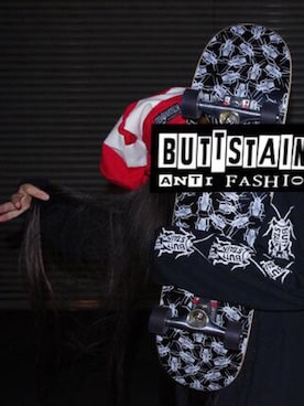 「BUTTSTAIN（バットステイン）のアイテム（帽子）」を使った、tokyofunksさん（メンズ・166cm）の秋コーディネート