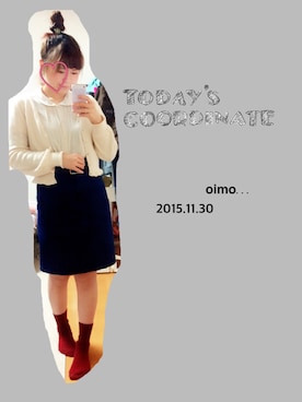 「one after another NICE CLAUP（ワンアフターアナザーナイスクラップ）のアイテム（シャツワンピース）」を使った、oimoさん（レディース・160cm）の冬コーディネート