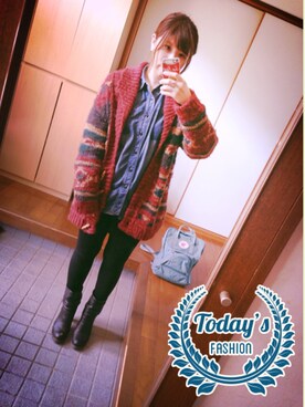 「ダンガリーシャツ」｜「アイテム（その他アウター）」を使った、nanamyさん（レディース・154cm）の春コーディネート