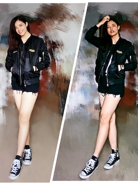 「BASEZOO （BASEZOO ）のアイテム（ナイロンジャケット）」を使った、Ting Shiさん（レディース・169cm）の秋コーディネート