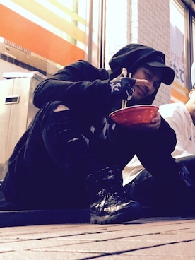 「BAGARCH（バガーチ）のアイテム（キャップ、ブラック系）」を使った、ZORO(@playazlounge)さん（メンズ・170cm）の春コーディネート