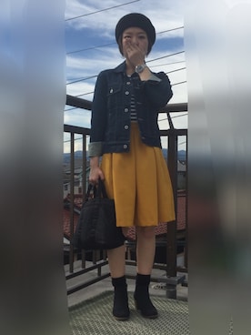 「one after another NICE CLAUP（ワンアフターアナザーナイスクラップ）のアイテム（ハンチング/ベレー帽）」を使った、なさん（レディース・156cm）の秋コーディネート