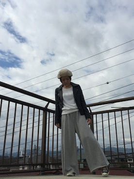 「NICE CLAUP（ナイスクラップ）のアイテム（ライダースジャケット）」を使った、なさん（レディース・156cm）の秋コーディネート