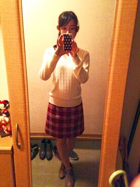 「SOUP（スープ）のアイテム（ブーツ）」を使った、わんこさん（レディース・159cm）の秋コーディネート