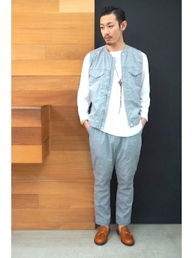 「nonnative（ノンネイティブ）のアイテム（スラックス）」を使った、watarukitahamaさん（メンズ・174cm）の夏コーディネート