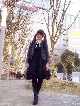 「PRIVATE LABEL（プライベートレーベル）のアイテム（バッグ）」を使った、ぴよさん（レディース・151cm）の冬コーディネート