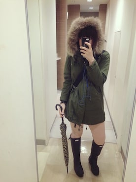「フード」｜wakaさん（レディース・166cm）の冬コーディネート