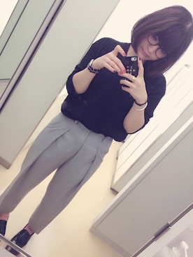 「アイテム（モカシン/デッキシューズ、グリーン系）」を使った、wakaさん（レディース・166cm）の冬コーディネート