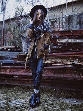 「hat」｜「アイテム（その他）」を使った、ZeroUV_Womenさん（レディース・170cm）の冬コーディネート