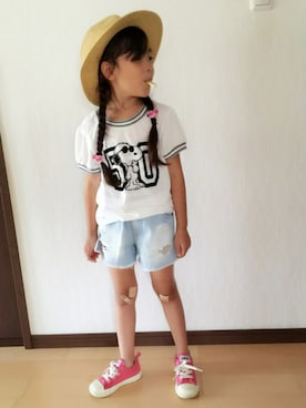 「おさげ」｜「アイテム（その他）」を使った、ひま♡たいさん（キッズ・110cm）の夏コーディネート