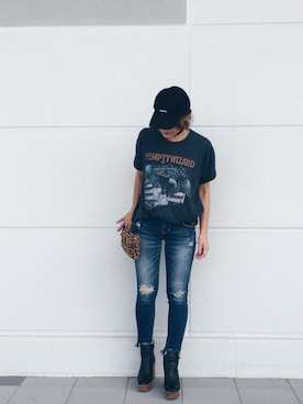 「MOUSSY（マウジー）のWOODEN HEEL BOOTS（ブーツ）」を使った、AYAさん（レディース・156cm）の秋コーディネート