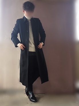 「アイテム（ステンカラーコート）」を使った、たちさん（メンズ・177cm・10代）の冬コーディネート