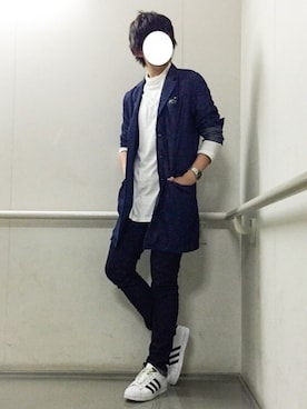 「VENCE（ヴァンス）のアイテム（ジャケット/アウター）」を使った、たちさん（メンズ・177cm）の春コーディネート