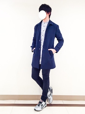 「アイテム（ステンカラーコート）」を使った、たちさん（メンズ・177cm・10代）の春コーディネート