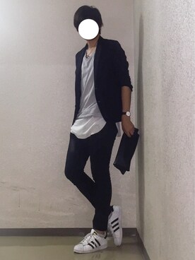 「Daniel Wellington（ダニエルウェリントン）の【Daniel Wellington】レザーバンド３６ＭＭ（アナログ腕時計）」を使った、たちさん（メンズ・177cm）の夏コーディネート