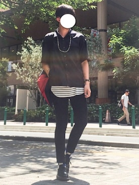 「靴下チラ見せ」｜「アイテム（その他シューズ）」を使った、たちさん（メンズ・177cm）の夏コーディネート