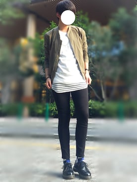 「アイテム（MA-1）」を使った、たちさん（メンズ・177cm・20代）の秋コーディネート