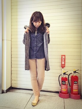 「Kaon（カオン）のアイテム（ジャケット/アウター）」を使った、YUKIHAさん（レディース・158cm）の冬コーディネート