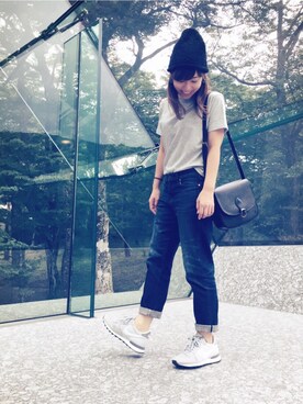 「ADER（アデル）のアイテム（イヤリング）」を使った、YUKIHAさん（レディース・158cm）の秋コーディネート