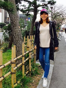 「Noble（ノーブル）のアイテム（ダウンジャケット/コート）」を使った、YUKIHAさん（レディース・158cm）の冬コーディネート