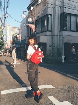 「Minx（ミンクス）のアイテム（オールインワン・サロペット）」を使った、Ya Yin🌼さん（レディース・160cm）の夏コーディネート
