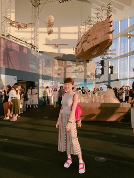 「アイテム（ベスト、シルバー系）」を使った、Ya Yin🌼さん（レディース・160cm）の夏コーディネート