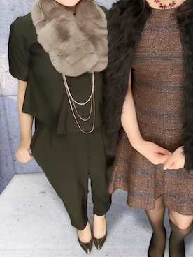 「UNITED ARROWS（ユナイテッドアローズ）のアイテム（つなぎ/オールインワン）」を使った、noocaさん（レディース・155cm）の冬コーディネート