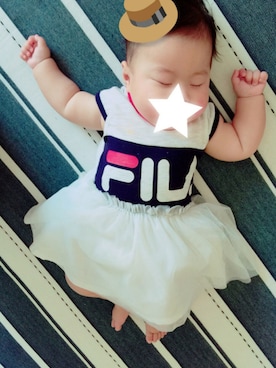「FILA（フィラ）のアイテム（ワンピース）」を使った、ki-shi さん（キッズ・60cm）の夏コーディネート