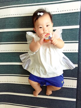 「Petit jam(プチジャム)のアイテム(パンツ)」を使った、ki-shi さん(キッズ・60cm)の夏コーディネート
