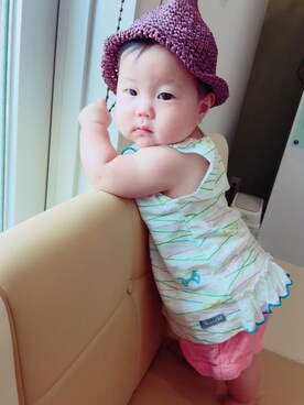 「Petit jam(プチジャム)のアイテム(パンツ)」を使った、ki-shi さん(キッズ・60cm)の夏コーディネート