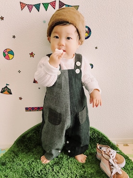 「simonetta（シモネッタ）のアイテム」を使った、ki-shi さん（キッズ・70cm）の秋コーディネート