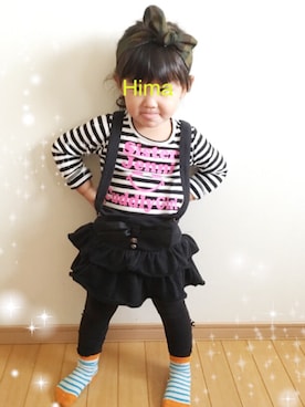 「アイテム（シャツワンピース）」を使った、mayaさん（キッズ・90cm）の秋コーディネート