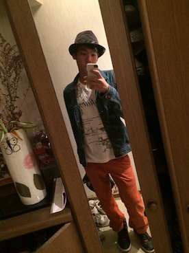 「しまむら（シマムラ）のアイテム（ハット）」を使った、近藤 佑樹さん（メンズ・165cm）の秋コーディネート