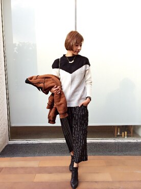 「拼接」｜NR.CYNさん（レディース・158cm）の冬コーディネート