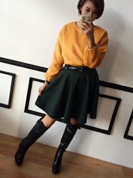 「orange」｜NR.CYNさん（レディース・158cm）の冬コーディネート