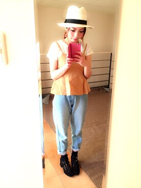 「K（陶芸）（ケイ）のアイテム」を使った、miharuさん（レディース・155cm）の春コーディネート