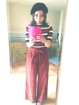 「Discoat Parisien」｜「アイテム（ハンチング/ベレー帽）」を使った、miharuさん（レディース・155cm）の秋コーディネート