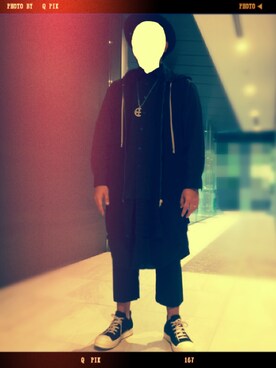 「DRKSHDW by RICK OWENS（ダークシャドウ バイ リックオウエンス）のアイテム（パーカー）」を使った、mmmkkk420さん（メンズ・172cm）の春コーディネート