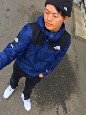「アイテム（マウンテンパーカー、ブルー系）」を使った、Wada Yuseiさん（メンズ・165cm）の春コーディネート