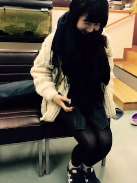 「アイテム（シャツワンピース、グリーン系）」を使った、hirrroko14さん（レディース・164cm）の冬コーディネート