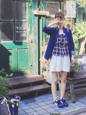 「アイテム（キャミソール、レッド系）」を使った、hirrroko14さん（レディース・164cm）の夏コーディネート