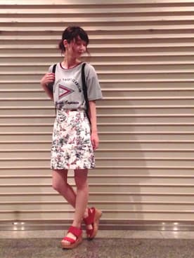 「H&M（エイチ・アンド・エム）のアイテム（スカート）」を使った、hirrroko14さん（レディース・164cm）の夏コーディネート