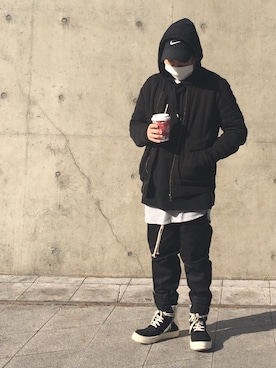 「monochrome」｜「アイテム（その他アウター）」を使った、w250mさん（メンズ・167cm）の冬コーディネート