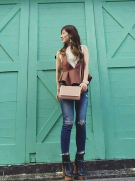 「ajew（エジュー）のアイテム（アクセサリー）」を使った、ritononさん（レディース・156cm）の秋コーディネート