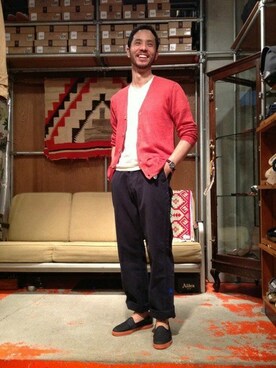 「BEAMS PLUS（ビームスプラス）のアイテム（Tシャツ/カットソー）」を使った、Hasebeさん（メンズ・171cm）の春コーディネート